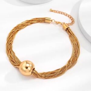 Sphere Gold Multi-Strand Necklace